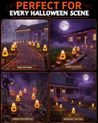 Halloween Candy Corn Pathway Lights with Spooky Faces,4-Light - Image 6