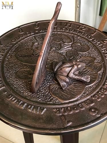 NauticalMart Frog Sundial - Copper Verdigris Aluminum Garden Sundial Home Garden Lawn Yard Decor - Image 3