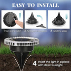 PATIOWIN 16 Pack Small Solar Ground Lights, Garden Lights Warm White - Image 6