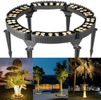 Gardencoin Outdoor Ring Tree Lights, 72W LED Landscape Uplighting for Trees, 3000K Warm White, Low Voltage IP65 Waterproof, 15.35" Inner Diameter, DC24V Driver Included, 10080 Lumens, Set of 6 by Gardencoin
