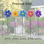 Metal Flower Wind Spinner Lawn Stakes Yard Art, Garden Iron Handicrafts - Image 4