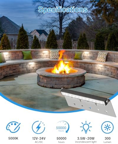 HIBOITEC Hardscape Lighting Low Voltage 7 Inch Retaining Wall Lights 6Pack - Image 2