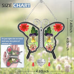 KY&BOSAM Butterfly Suncatcher I Love You Sister Stained Glass Panels Hangings for Windows Suncatchers Pressed Real Flower Wing in Glass Dream Catchers Birthday Mother`s Day Wind Chimes - Image 3