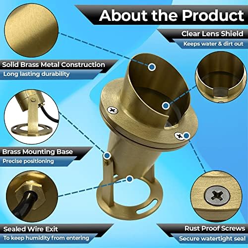 Waterproof Underwater Light 175 Solid Brass 7WMR16 LED Bulb Pond Submersible Waterfall Pool Fountain Light for Beautiful Bright Long Lasting Home Garden Patio Pool - Image 2