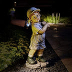 Solar Boy Statue, Boy Garden Statues with Solar Lantern for Garden, Patio, Lawn, Yard, Housewarming, Hand-Painted Sculpted Figure, 17.5”H - Image 4