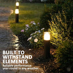 6PK Low Voltage Bollard Lights Die-Cast Aluminum & Real Glass Pathway Lights 1.2W 95LM 2700K Warm White G4 Replaceable Bulb Included, Waterproof Outdoor Landscape Lighting - Image 3