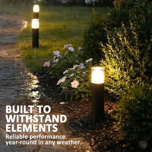6PK Low Voltage Bollard Lights Die-Cast Aluminum & Real Glass Pathway Lights 1.2W 95LM 2700K Warm White G4 Replaceable Bulb Included, Waterproof Outdoor Landscape Lighting - Image 3