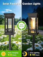 LORRYTE 4 Pack Solar Pathway Lights Outdoor Waterproof, Garden Lights Solar Powered for Outside, Auto On/Off Landscape Lighting for Path Yard Walkway Patio Lawn Driveway Decor, Warm White - Image 3