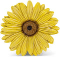 NAT & Jules Gerbera Daisy Flower Shaped Dimensional Indoor Outdoor 12 inch Cast Resin Decorative Garden Stepping Stone, Patio, Walkway Sculpture Yard Art, Yellow by NatJules