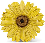 NAT & Jules Gerbera Daisy Flower Shaped Dimensional Indoor Outdoor 12 inch Cast Resin Decorative Garden Stepping Stone, Patio, Walkway Sculpture Yard Art, Yellow by NatJules
