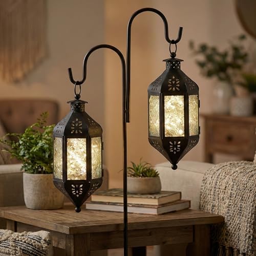 Vela Lanterns Decorative Indoor Hanging Candle Lantern, Clear, 2-Pack - Image 7