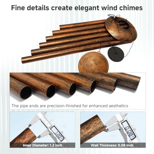45" Large Wind Chimes for Outside, 6 Thick and Bold Aluminum Tubes - Image 3