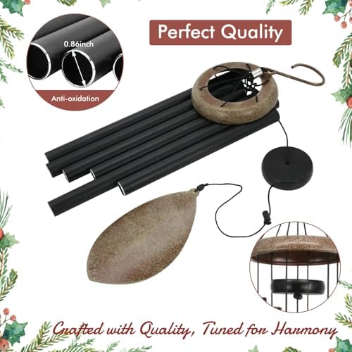 Wind Chimes for Outside, All Metal Tuned Wind Chime Outdoors, Sympathy & Memorial Wind Chimes for Mom Dad, Leaf Design, Box Included - Image 6