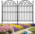 Decorative Garden Fence 17in x 10.8ft (10 Panels), Rustproof Metal No Dig Arched Garden Border Fencing with Stakes, Small Animal Barrier Flower Bed Fence for Yard Patio Outdoor Decor by Jsacemxi