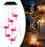 Flamingo and Sun Solar Wind Chime(2 Pcs), 7-Color Light Changing - Image 2