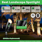 Black Landscape Lighting, LED Low Voltage Spotlights, Outdoor Waterproof Aluminum Uplights for Fence Lawn Plant Decoration Without MR16 Bulb 12 Pack - Image 2