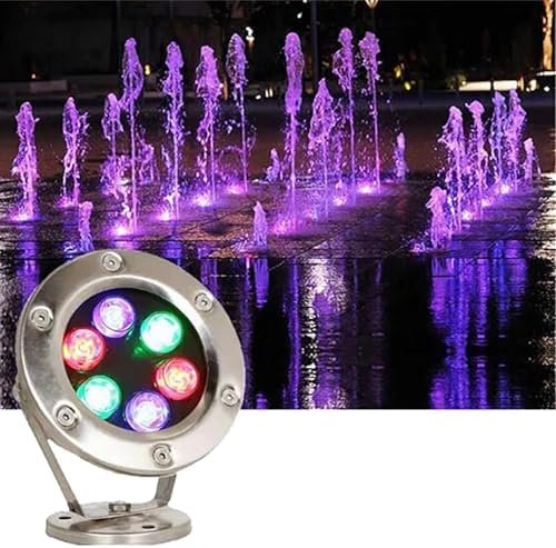 Submersible LED Light - RGB With Remote Control Pool Underwater Light, AC 12/24V Spotlight Led Beam Light, IP68 Waterproof Underwater Landscape Lights, For Pool, Fountain, Pond Lighting(Red,3W) by GUODDM