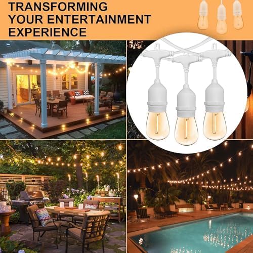 Banord Outdoor String Lights 105FT, S14 Waterproof Patio Lighting, White - Image 2
