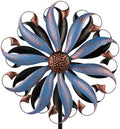 VEWOGARDEN Wind Spinners Outdoor, Metal Kinetic Wind Spinner with Flower Design for Yard Garden Lawn Decorations, Dark Blue by VEWOGARDEN