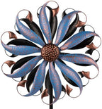 VEWOGARDEN Wind Spinners Outdoor, Metal Kinetic Wind Spinner with Flower Design for Yard Garden Lawn Decorations, Dark Blue by VEWOGARDEN