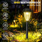 GIGALUMI Solar Lights Outdoor Waterproof Pathway Lights, 12 Pack Warm White - Image 5