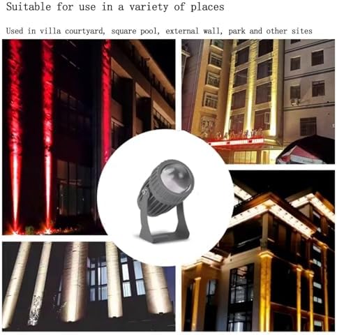 10W LED Beam Spotlight - Rotating Outdoor Floodlight, IP65 Waterproof, Narrow Beam Architectural Lighting (Green 12V / Red 110-230V) - Image 6