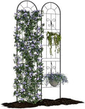 Garvee 55"x11" Garden Trellis Panel 2 Pack, Metal Climbing Plant Support with Black Finish, Decorative Narrow Trellis Fence for Roses, Vines, Flowers, Outdoor Garden & Patio Decor by Garvee