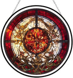 9.84 Inch Monument and Golden Star Stained Glass Window Hanging Suncatcher Stained Glass Home Decor Garden Halloween Christmas Party Wedding Housewarming Gifts by Unknown