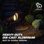 OHLECTRIC One-Light Halogen Landscape Floodlight (2-Pack) Wet Rated Outdoor Light Fixture for Garden Yard Pathway Durable Weatherproof Die-Cast Metal Housing. 50W 120v 6.25 Inches, PAR20 (Dark Bronze) - Image 5