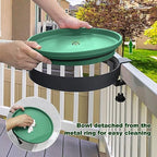 Heated Bird Bath, 3 Easy Ways to Mount Heavy Duty Metal Pedestal Detachable Bird Bath Bowl for Easy Cleaning, 75W Heated Bird Baths for Outdoors for Winter Garden Yard Patio Lawn, Green - Image 5