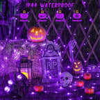 JMEXSUSS 2 Pack Solar Halloween Lights, Total 151FT 400 LED, Purple - Image 6