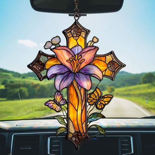 Magnolia Cross Acrylic Suncatcher - Image 5