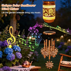 2 Pack Sunflower Solar Wind Chimes for Outside, Gifts for Mom Women Grandma Birthday Memorial Teacher, 32" Windchimes Outdoor Decor Hanging Solar Lantern for Garden Porch Patio Backyard - Image 4