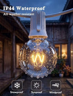 Abeja 50Ft Outdoor Patio String Lights with 53 Clear Globe G40 Bulbs - Image 3