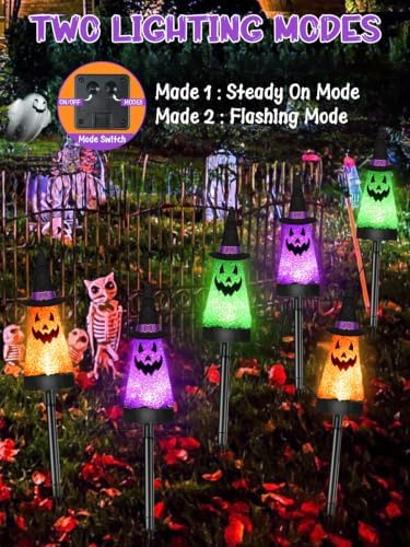 6 Pack Halloween Decorations Outdoor, Solar Ghost Pathway Lights Waterproof - Image 2