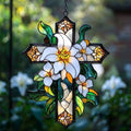 Floral Cross Acrylic Suncatcher by AVAGAN