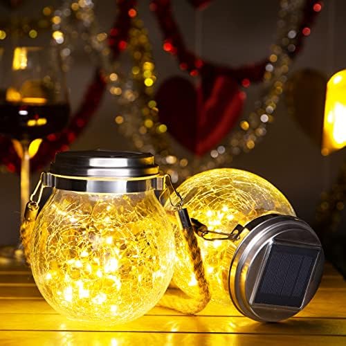 ROSHWEY Solar Lantern Gifts for Women, 4 Pack Hanging Garden Decor Lights Outdoor Waterproof with 30 LED for Halloween Christmas Easter Gift by ROSHWEY