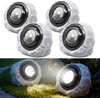 Solar Powered Rock Lights Outdoor- 4 Pack Super Bright Solar Spot Garden with 2 Lighting Modes, IP65 Waterproof Outdoor Decorative for Garden,Backyard, Roads, Yard, Patio Landscape,Sidewalks by Vcdsoy