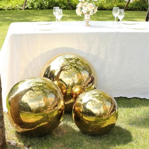 Balsa Circle 22 in Gold Stainless Steel Globe Gazing Reflective Mirror Balls Outdoor Garden Decor Centerpieces Wedding Party Events Reception Home Decorations Modern Ornaments Landscaping Accents - Image 6