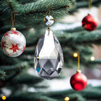 12pcs 76mm Clear Teardrop Crystal Chandelier Prisms Replacement Parts, Hanging Glass Beads for Chandelier Decoration,Suncatcher Fengshui Decoration (Clear Beads with Silver Plated Pin, 76mm(3.0")) - Image 6