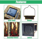 Solar Lantern Rabbit Portrait Stained Glass Style Roses Vintage Flowers Outdoor Waterproof Hanging Solar Light Outside Lights for Patio Yard House Lawn Decor Birthday Gifts for Women Mom - Image 3
