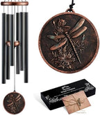 34" Dragonfly Wind Chimes for Outside, Deep Tone Garden Decor by Gabzart