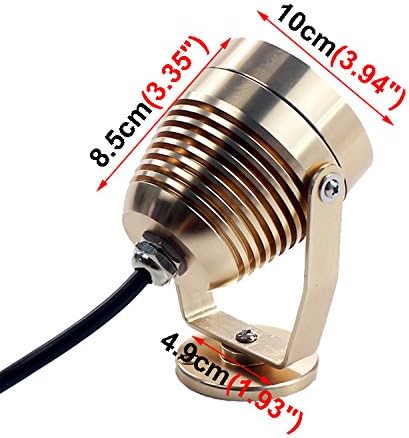 6W LED Spot Light Fixture Outdoor Underwater Flood Lamp Waterproof IP68 Gold Shell - Image 2