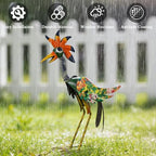 24'' Metal Wacky Peacock Garden Statues Outdoor Decor, Rooster Decor Chicken Yard Sculptures Art Decoration for Home Outsiede Patio Lawn Backyard, Gift for Women Lovers Moms(Red & Green) - Image 5