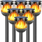 Solar Tiki Torches with Flickering Flame - Solar Lights Outdoor Waterproof, Auto On/Off, Solar-Powered Decorative Lighting for Garden, Yard, Landscape, Patio, Driveway, Walkway, Pathway (6) by FITSAN