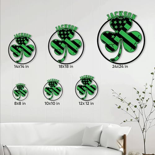 Personalized Irish Metal Sign, Ireland Celtic Shamrock Hanging Sign Welcome Outdoor Porch, Custom Name Wall Fence Patio Yard Home Office Decor, Birthday, St. Patrick’s Day Gift - Image 4
