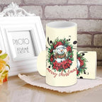 Christmas Flower Flameless Candles Bulk Set of 2 Snowman Battery Operated Candles with Timer Remote LED Pillar Lights for New Year Day Party Home Decoration - Image 3