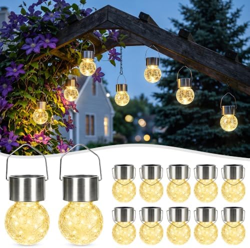 SOLPEX Hanging Solar Lights for Outside Garden Solar Hanging Lanterns 12 Pc by Solpex