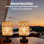 Cordless Rechargeable Outdoor Table Lamps, Battery Operated Table Lamp, Stepless Dimmable for Patio, Living Room, and Bedroom (Bulb Included) - Set of 2 (Beige) - Image 6