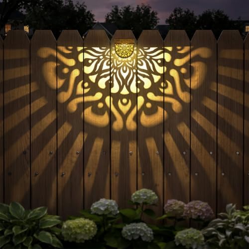 6Pk Solar Fence Lights Outdoor Wall Lights Mandala Solar Step Lights by EKQ